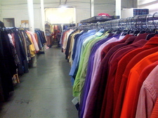 Salvation Army clothing racks