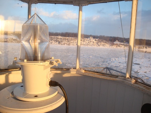 Inside the Saugerties Lighthouse tower.