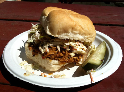 capital q pulled pork sandwich