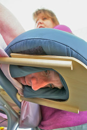 face through massage table