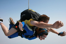 two people skydiving