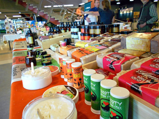 RAD soap products display at HVCC Earth Day