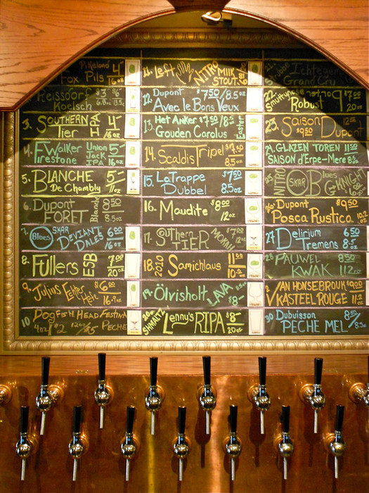 bier abbey chalkboard menu