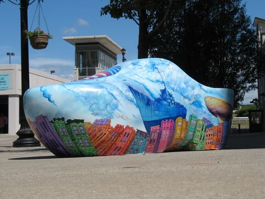 oversized clog near Hudson River Walkway