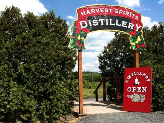 harvest spirits distillery sign