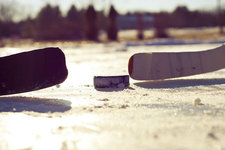 puck hockey sticks outdoor rink flickr TAZphotos