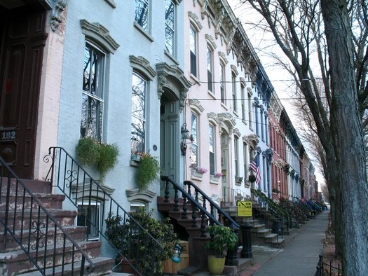 upper Elm Street row houses Albany