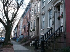 Elm Street row houses in Albany