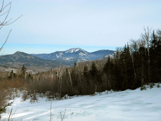 a snowy slide on the way to Dix Mt