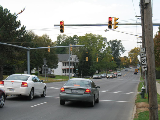 western ave intersection red light crosswalk