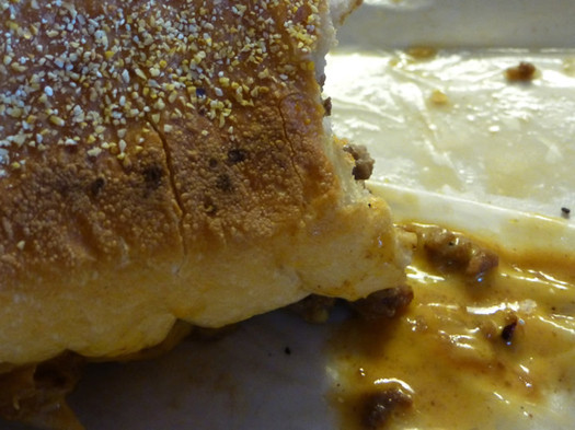 philly bar and grill cheesesteak bread closeup