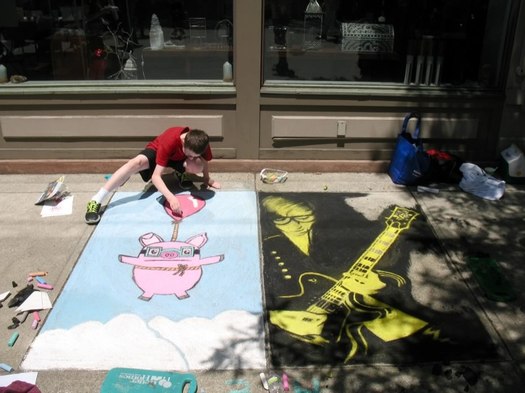 troy river street festival 2013 sidewalk painting