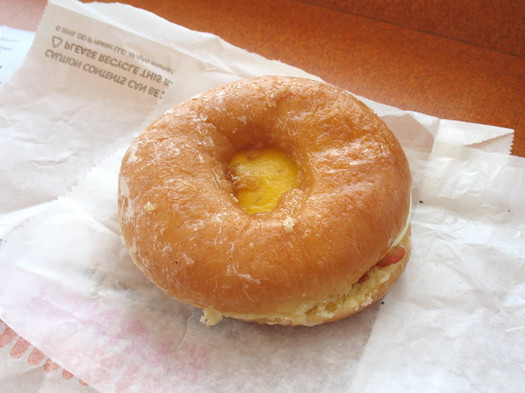 dunkin donuts donut sandwich overhead