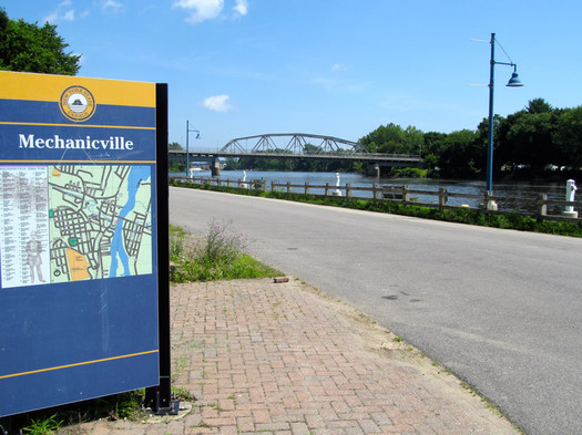 mechanicville waterfront bridge sign