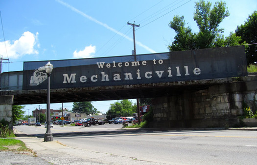 welcome to mechanicville sign