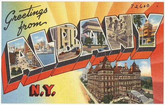 vintage postcard greetings from Albany