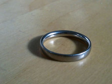 wedding ring on table