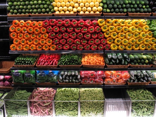 whole foods stacked vegetables