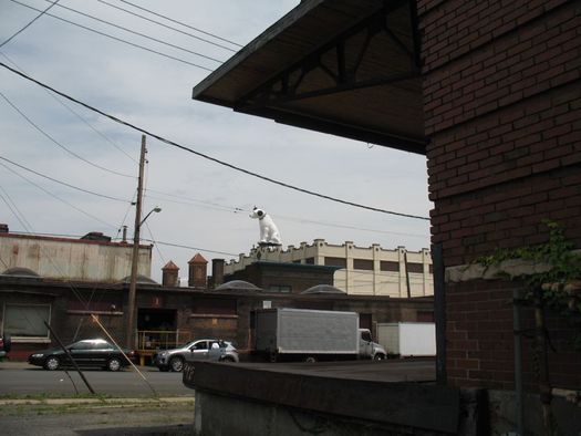 Nipper atop building