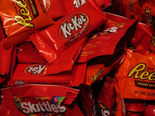 Halloween candy closeup