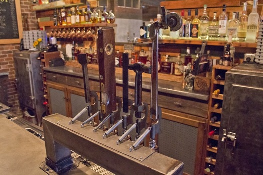 The Shop beer tap handles