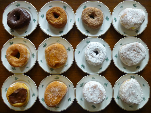 bella napoli dozen donuts on plates