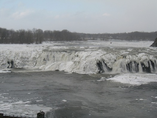 cohoes falls partially frozen