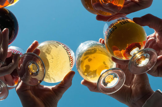 shmaltz brewing beer glasses sky