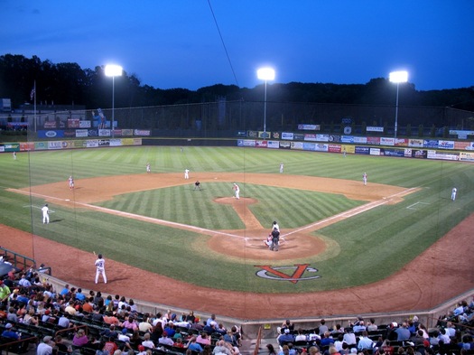 tri-city valleycats night game at the joe