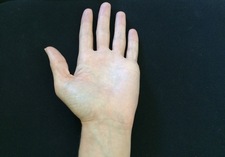 hand on blank background