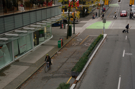 protected bike lane vancourver by flickr paul krueger cc