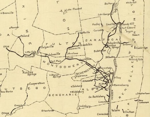 1900 New York State bike map Albany area crop