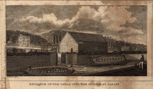 erie canal at hudson river albany 1824