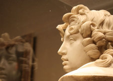 statue with curly hair