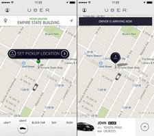 uber app sample screenshots