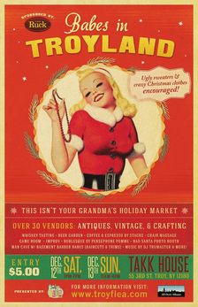babes in troyland holiday market poster