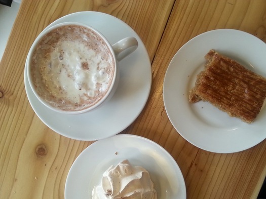 Vischer Ferry General Store drinking chocolate