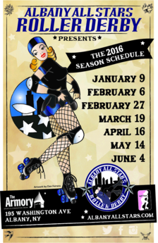 2016 Albany All Stars Roller Derby Season poster