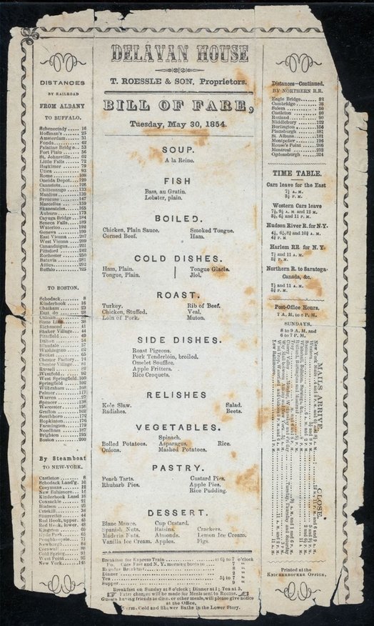 Delavan House daily menu