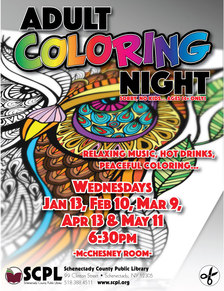 Coloring night -- for adults -- Schenectady County Public Library | All