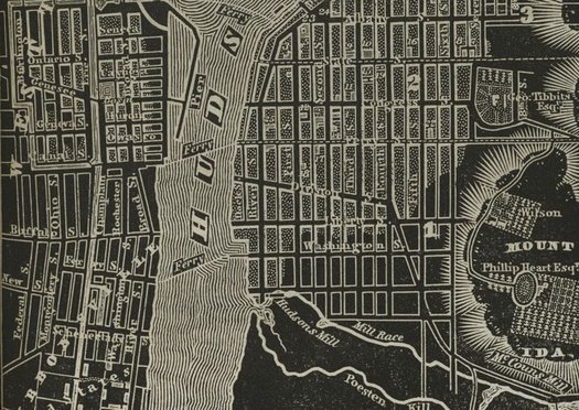 new york state atlas 1838 Troy closeup
