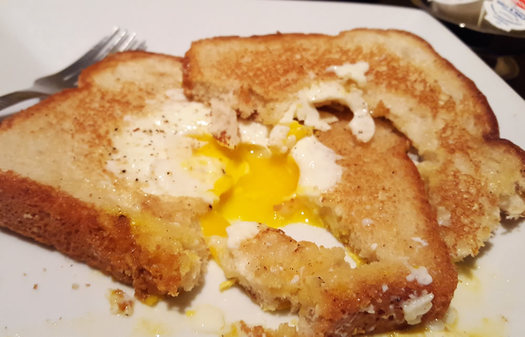 Egg in the Bread cut up