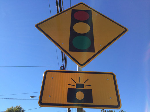 red light camera sign