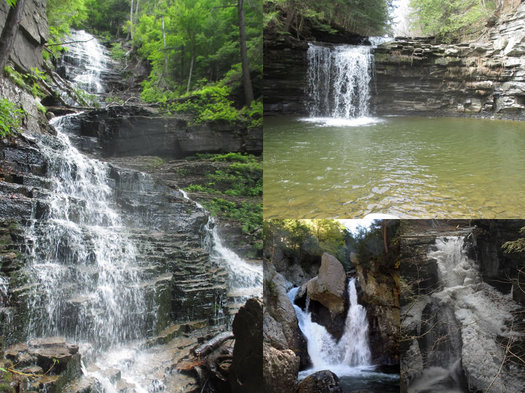 spring waterfall hikes composite