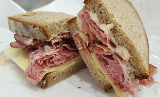 Chesters Smokehouse pastrami sandwich