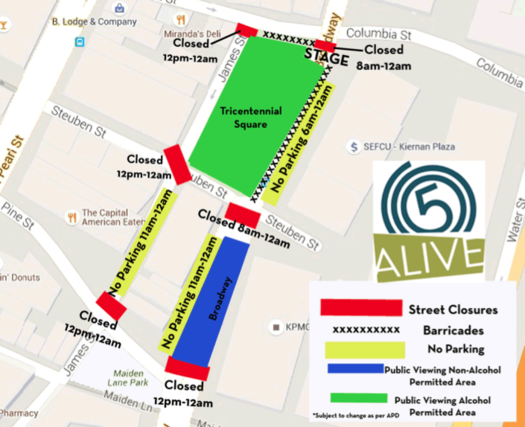 Alive at Five 2016 venue map