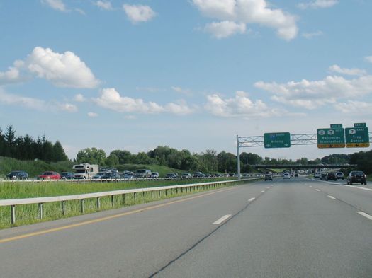 Northway heading south traffic heading north to Twin Bridges