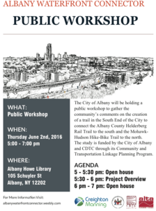 albany waterfront connector meeting poster