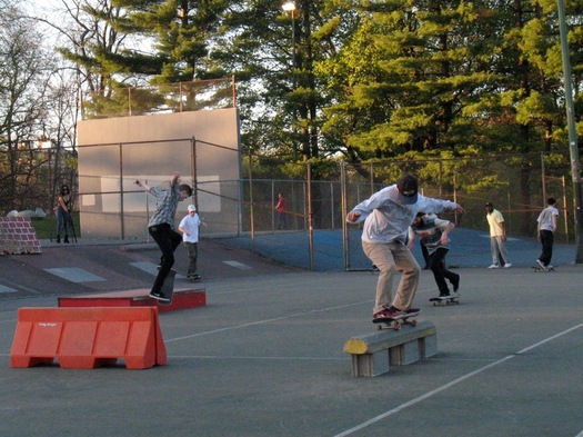 Albany Washington Park blue banks skaters 2016-April