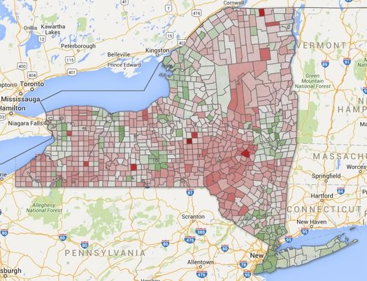 nys city and town population change 2010-2015